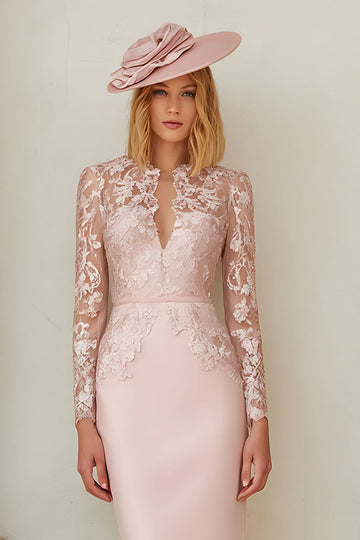 Dentelle Blush Robe Satin Stretch Satin Mère de la Mariée
